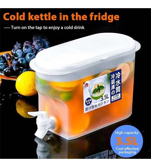 Kettle With Faucet Refrigerator Cold Kettle Lemon Juice Fruit Drink Pot Kitchen Cold Water Bottle 3.5L